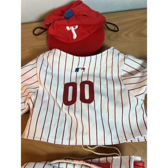 Build A Bear Phillies Baseball Player Outfit Uniform With Red Baseball Cap - Picture 5 of 9